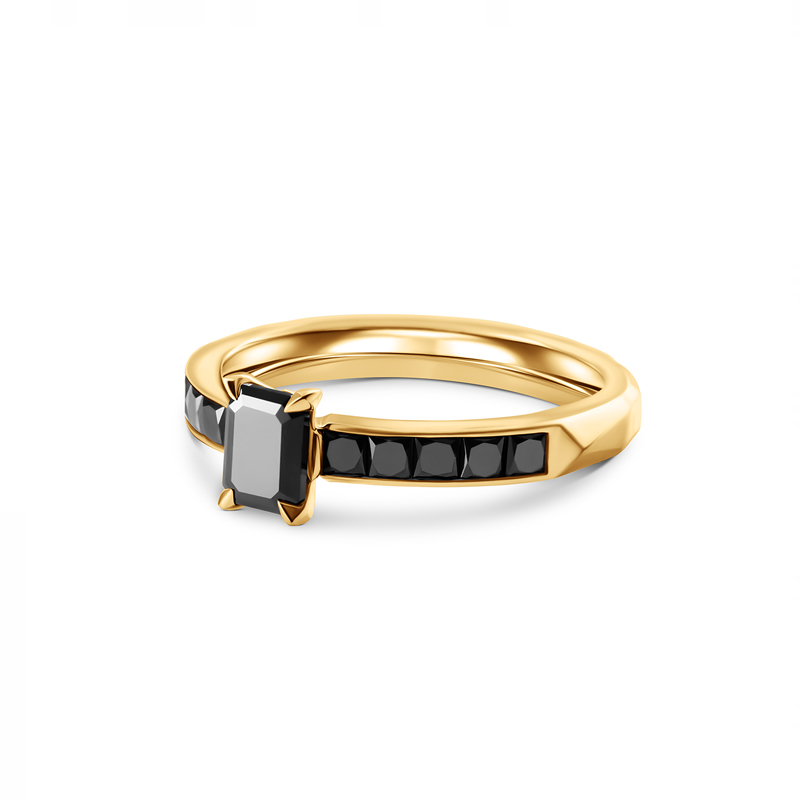 18ct Yellow Gold & Black Diamonds